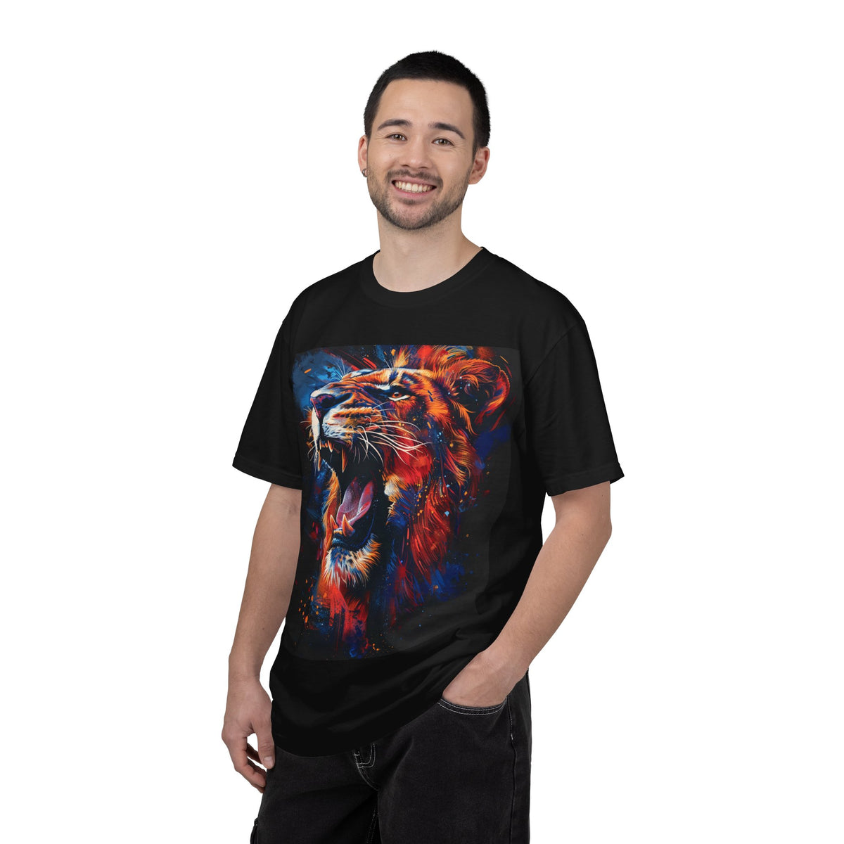 Roaring Lion Graphic T-Shirt — Vibrant Colorful Pride Tee