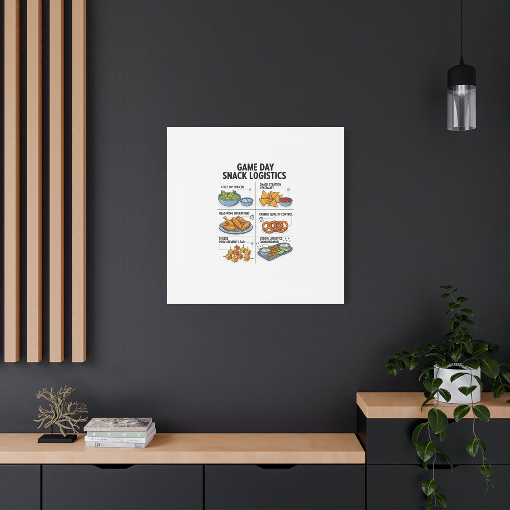 Game Day Snack Logistics Canvas, Dip Strategist Poster | Game Day Blueprint