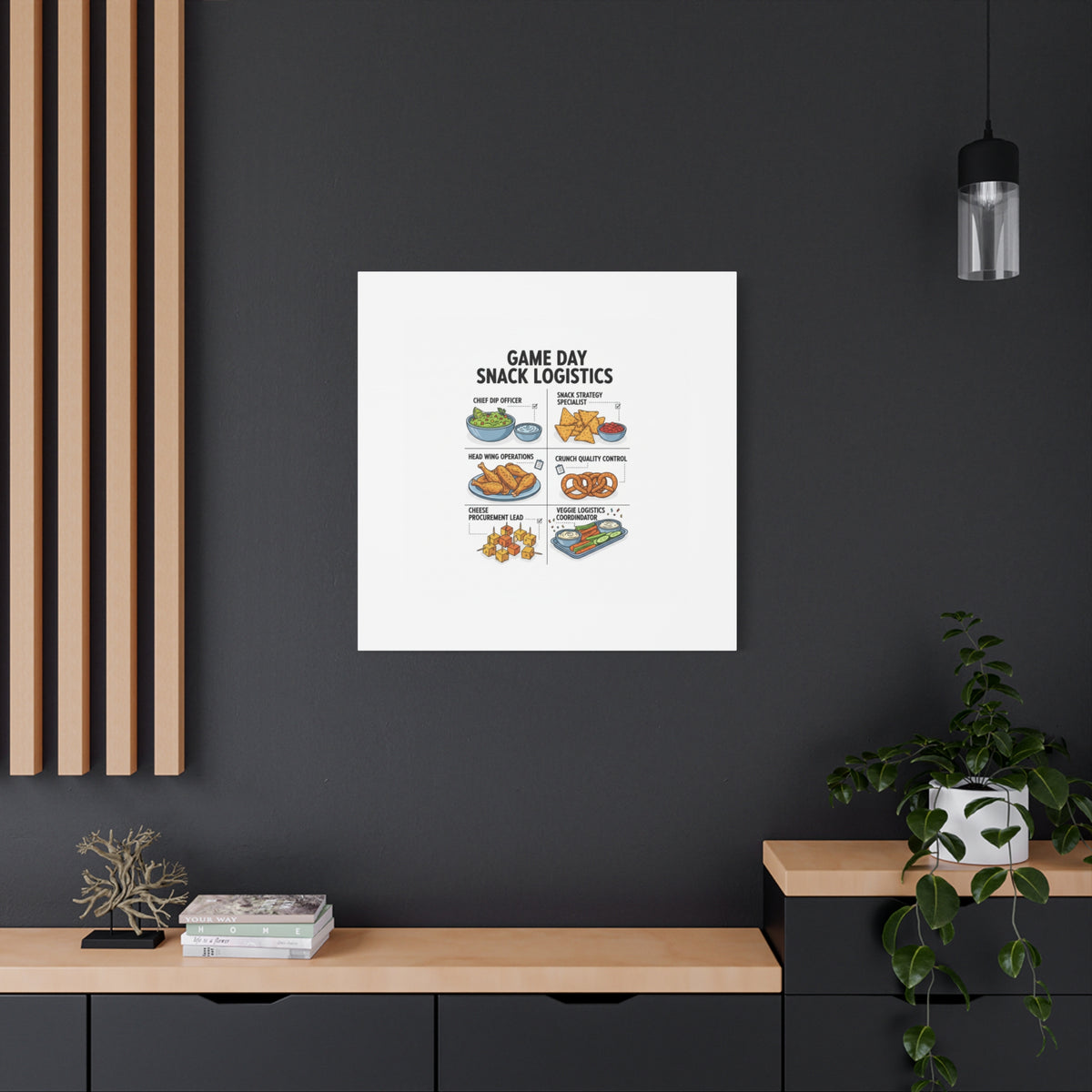 Game Day Snack Logistics Canvas, Dip Strategist Poster | Game Day Blueprint