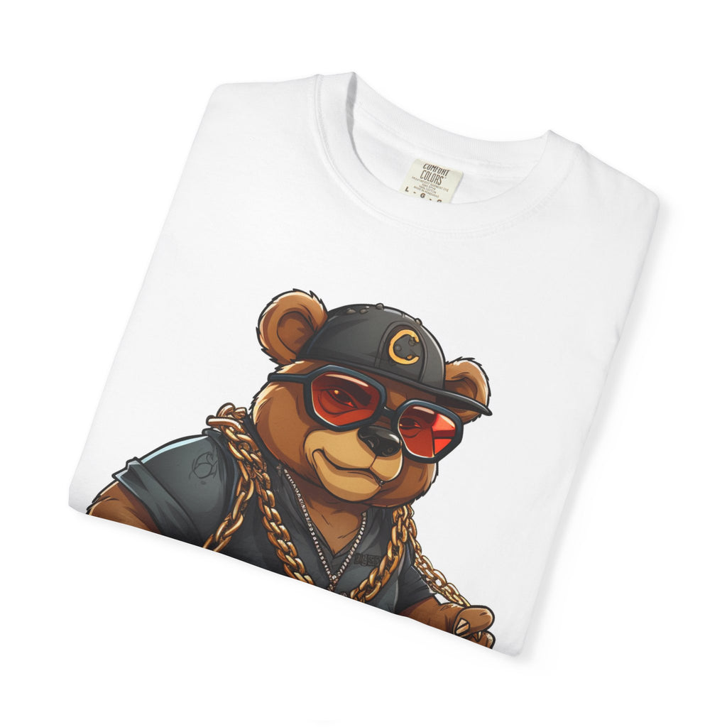 Bear Rapper Graphic T-Shirt — Cool Streetwear Tee with Chain & Shades