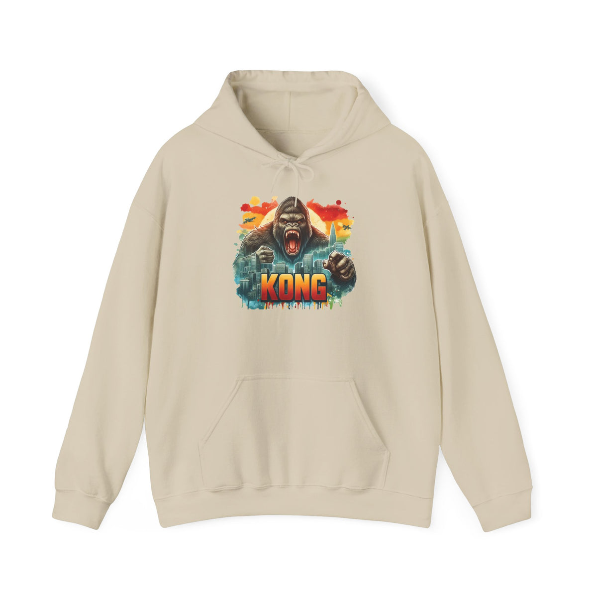 Kong Graphic Hoodie – Retro Sunset Gorilla Design