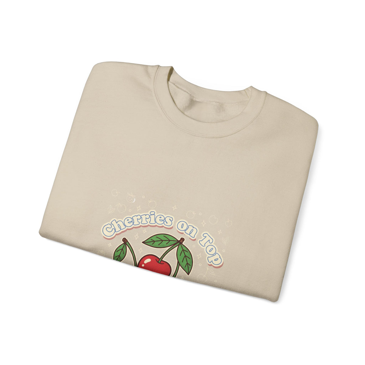 Cherries on Top Crewneck Sweatshirt | vintage cherry design, kawaii fruit graphic