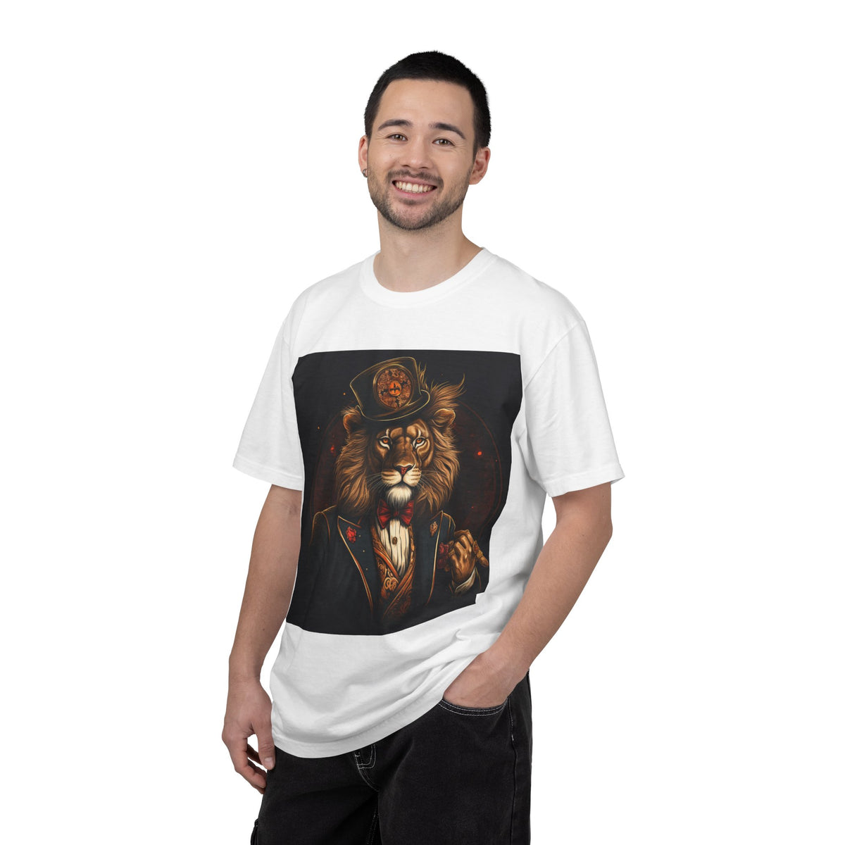 Lion Gentleman T-Shirt — Vintage Dapper Lion Portrait Tee