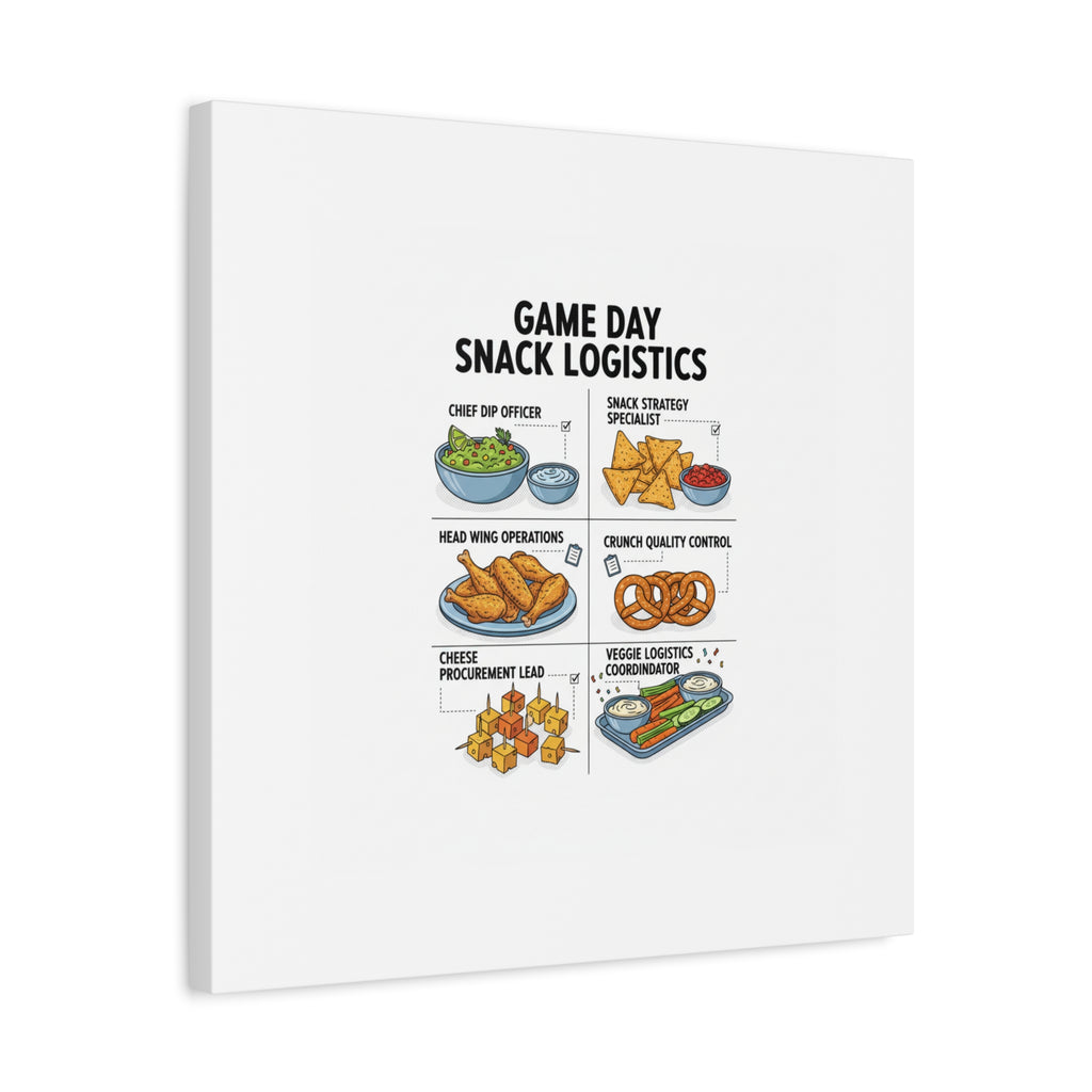 Game Day Snack Logistics Canvas, Dip Strategist Poster | Game Day Blueprint