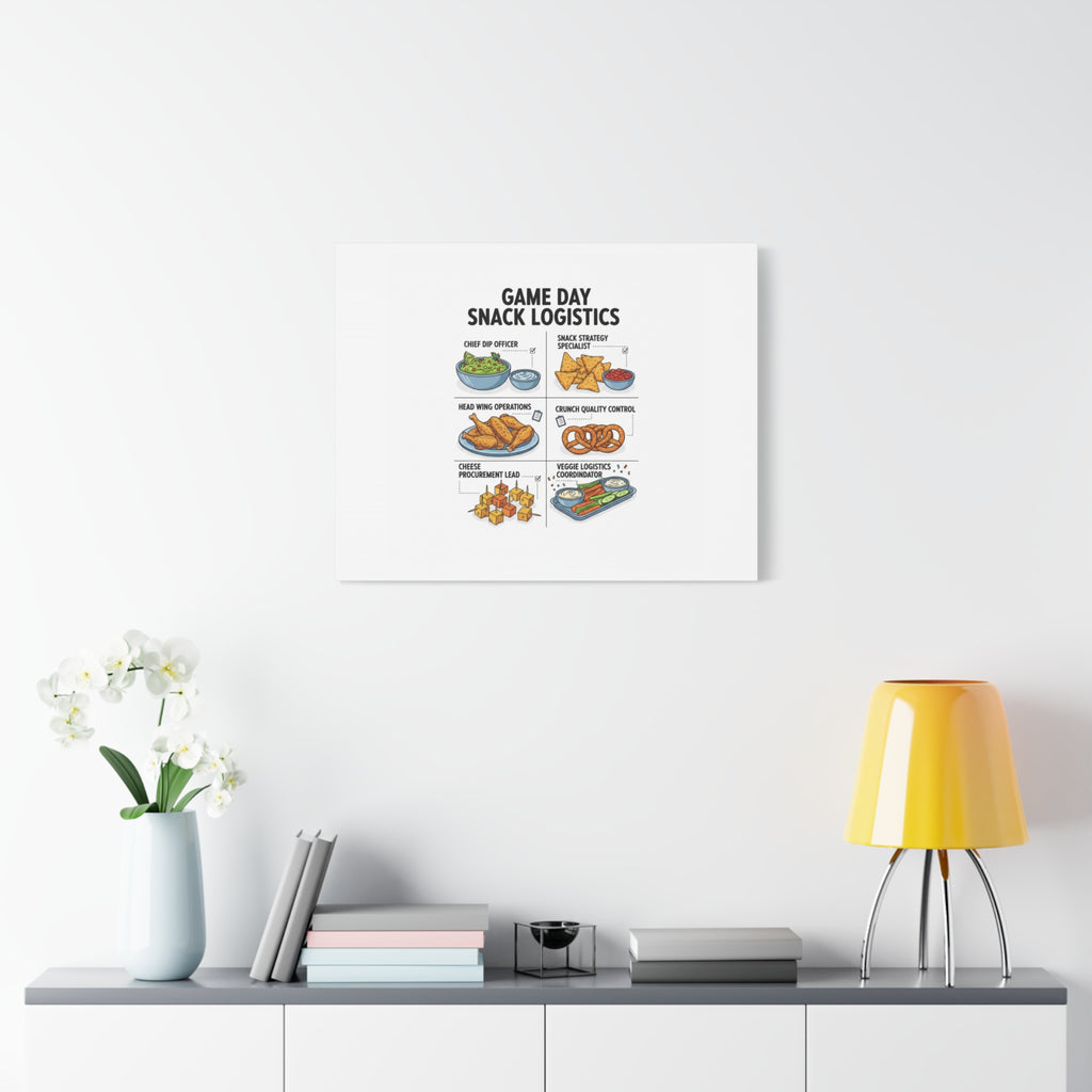 Game Day Snack Logistics Canvas, Dip Strategist Poster | Game Day Blueprint
