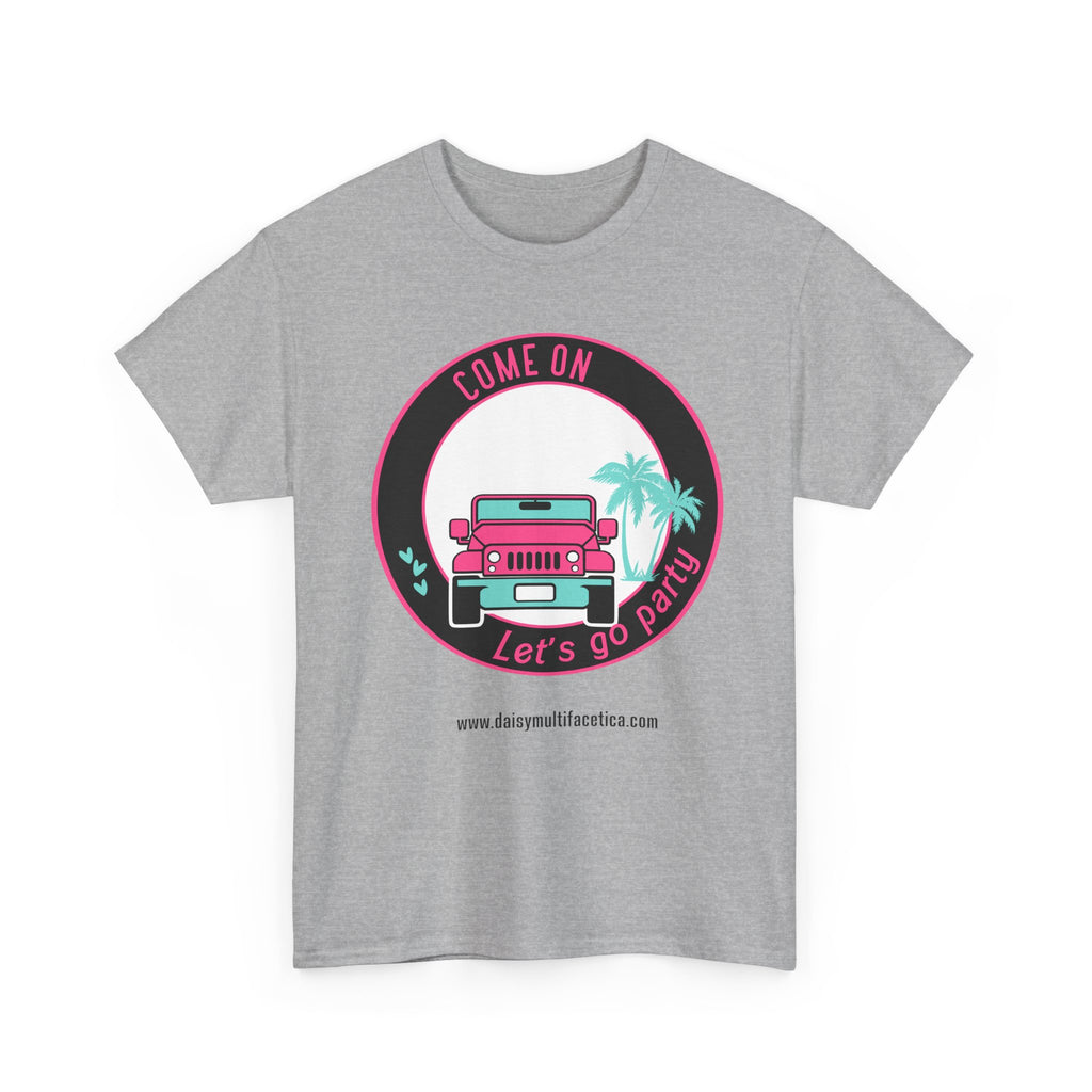 Jeep Beach Party Tee – “Come On Let’s Go Party” Retro Palm Graphic T-Shirt