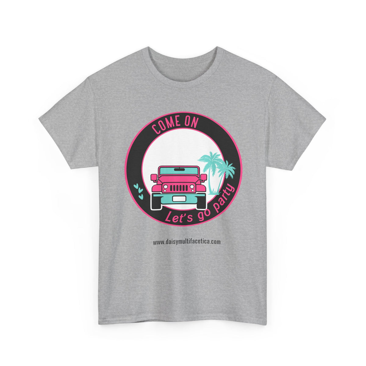 Jeep Beach Party Tee – “Come On Let’s Go Party” Retro Palm Graphic T-Shirt