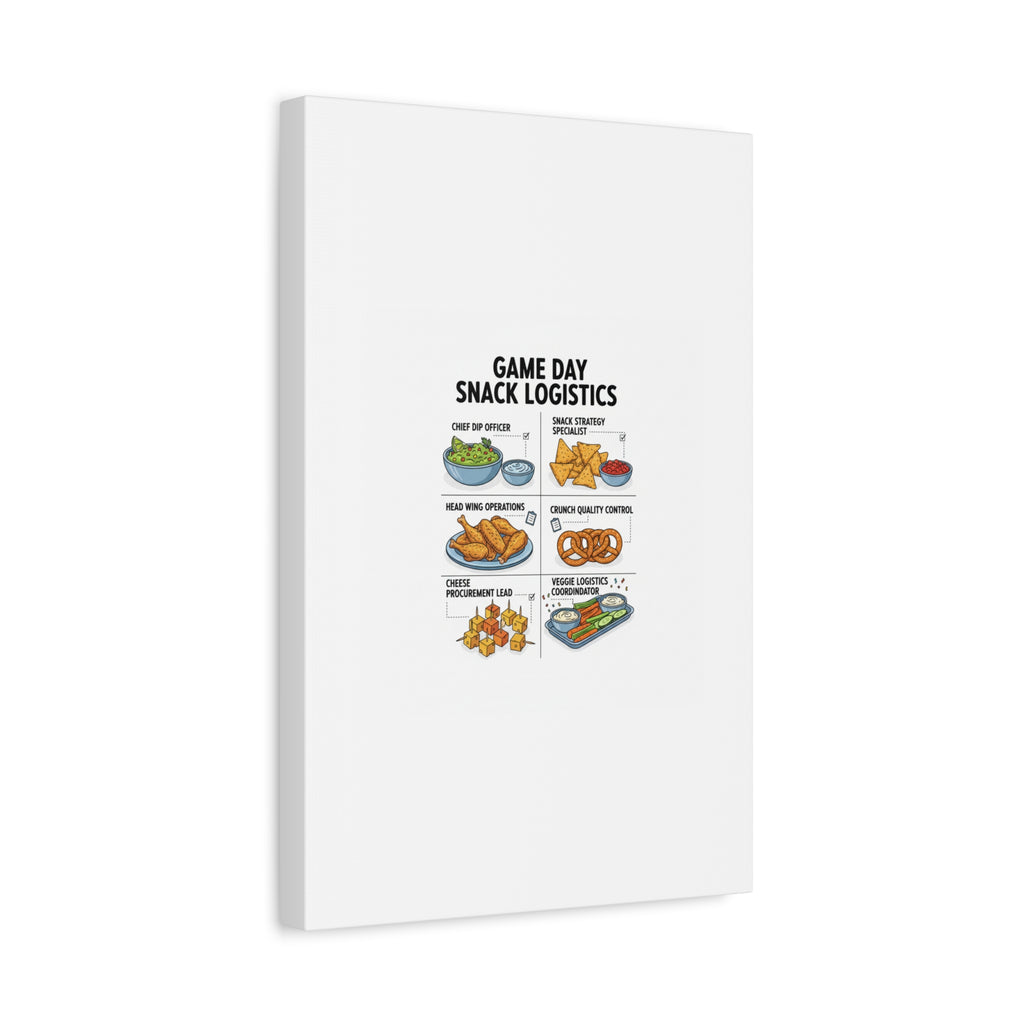 Game Day Snack Logistics Canvas, Dip Strategist Poster | Game Day Blueprint