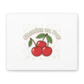 Cherries on Top Canvas | Retro Kawaii Fruit Print, Cherry Wall Art