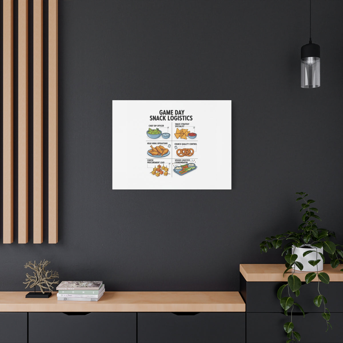 Game Day Snack Logistics Canvas, Dip Strategist Poster | Game Day Blueprint