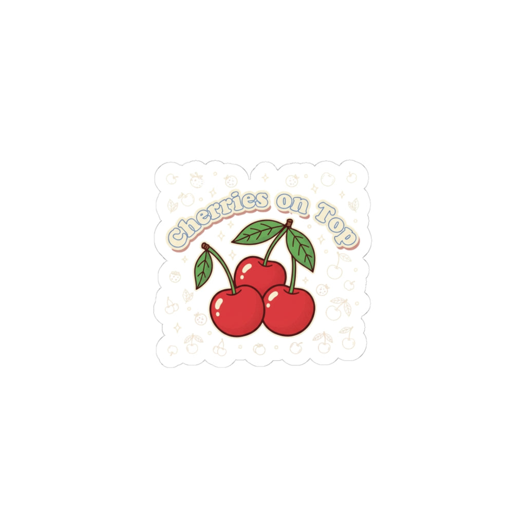 Cherries on Top Sticker | Vintage Kawaii Cherry Fruit Motif