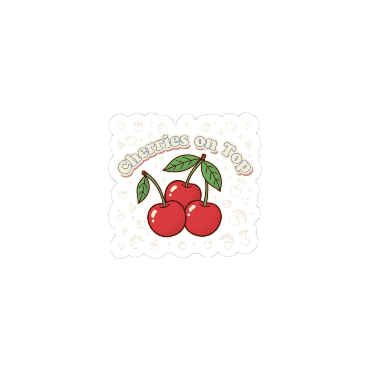 Cherries on Top Sticker | Vintage Kawaii Cherry Fruit Motif