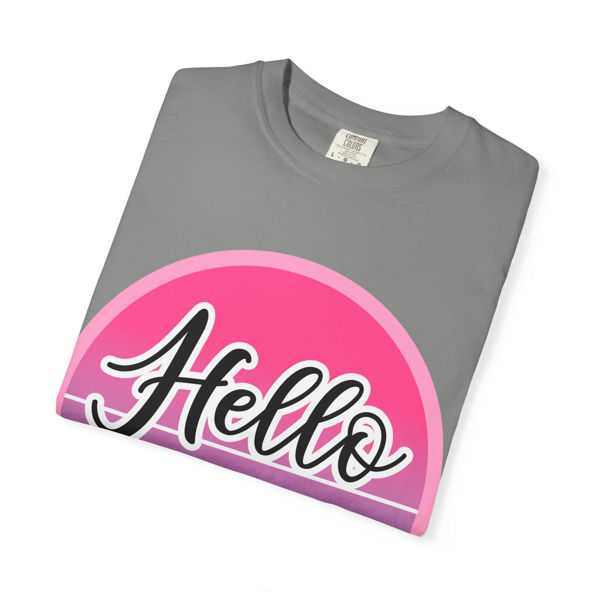 Hello Summer T-Shirt — Pink Retro Sunset Floral Tee