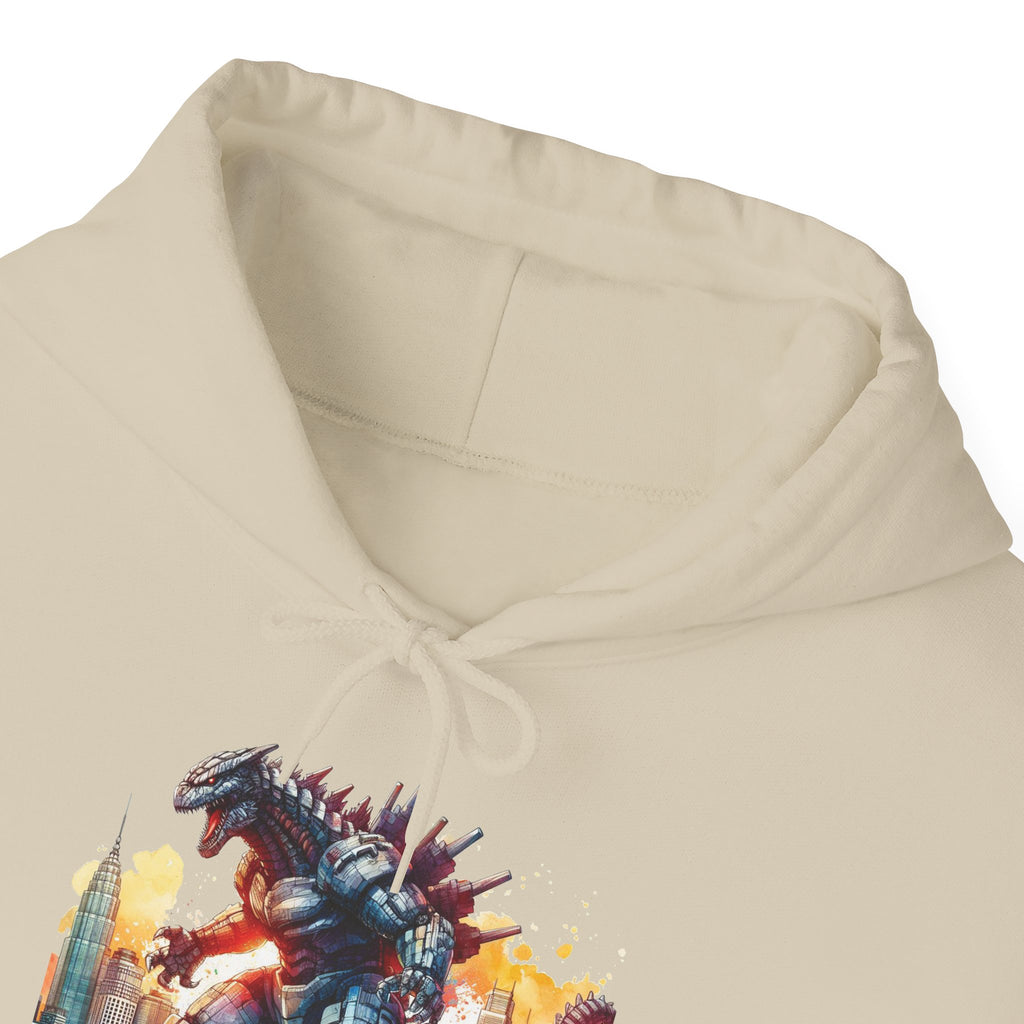 Godzilla Cityscape Hoodie – Retro Monster Graphic Pullover