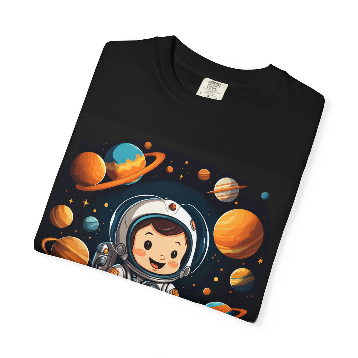 Cute Astronaut Space T-Shirt — Cartoon Planets Graphic Tee