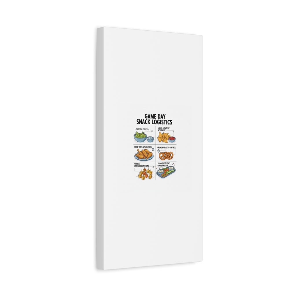 Game Day Snack Logistics Canvas, Dip Strategist Poster | Game Day Blueprint