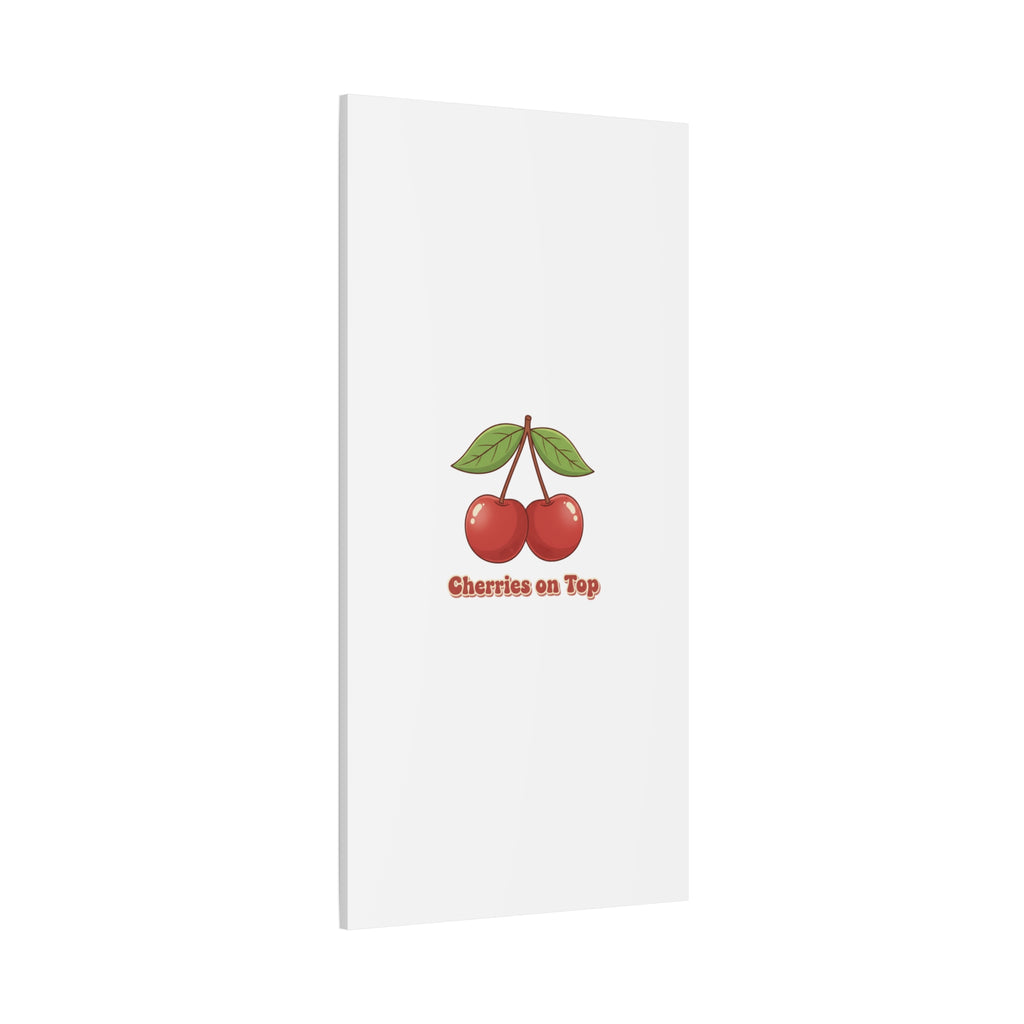 Cherry Illustration Canvas, vintage cherry fruit motif | kawaii retro wall art