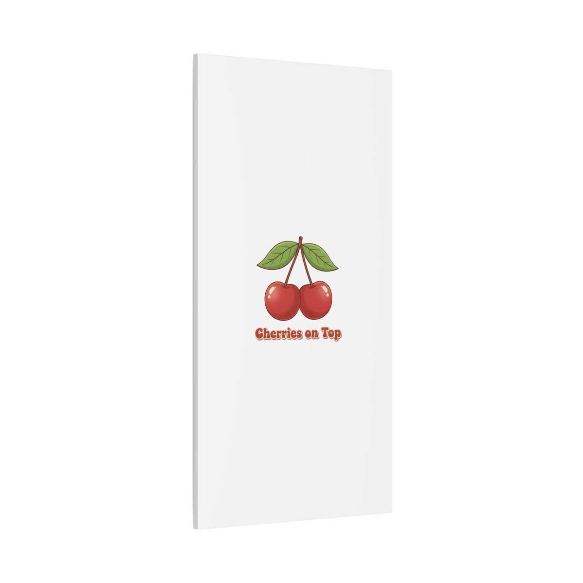 Cherry Illustration Canvas, vintage cherry fruit motif | kawaii retro wall art