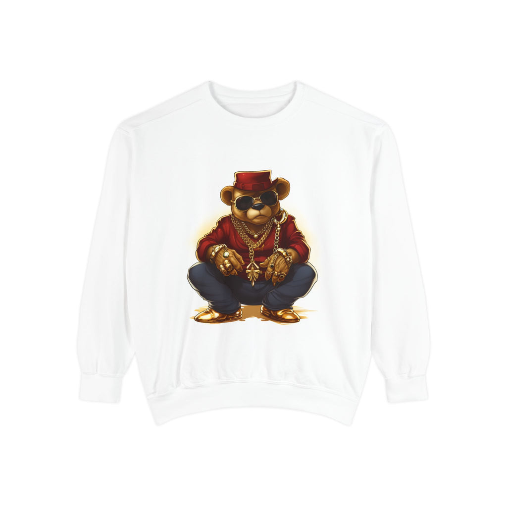Bear Boss Sweatshirt — Retro Hip-Hop Teddy Graphic Crewneck