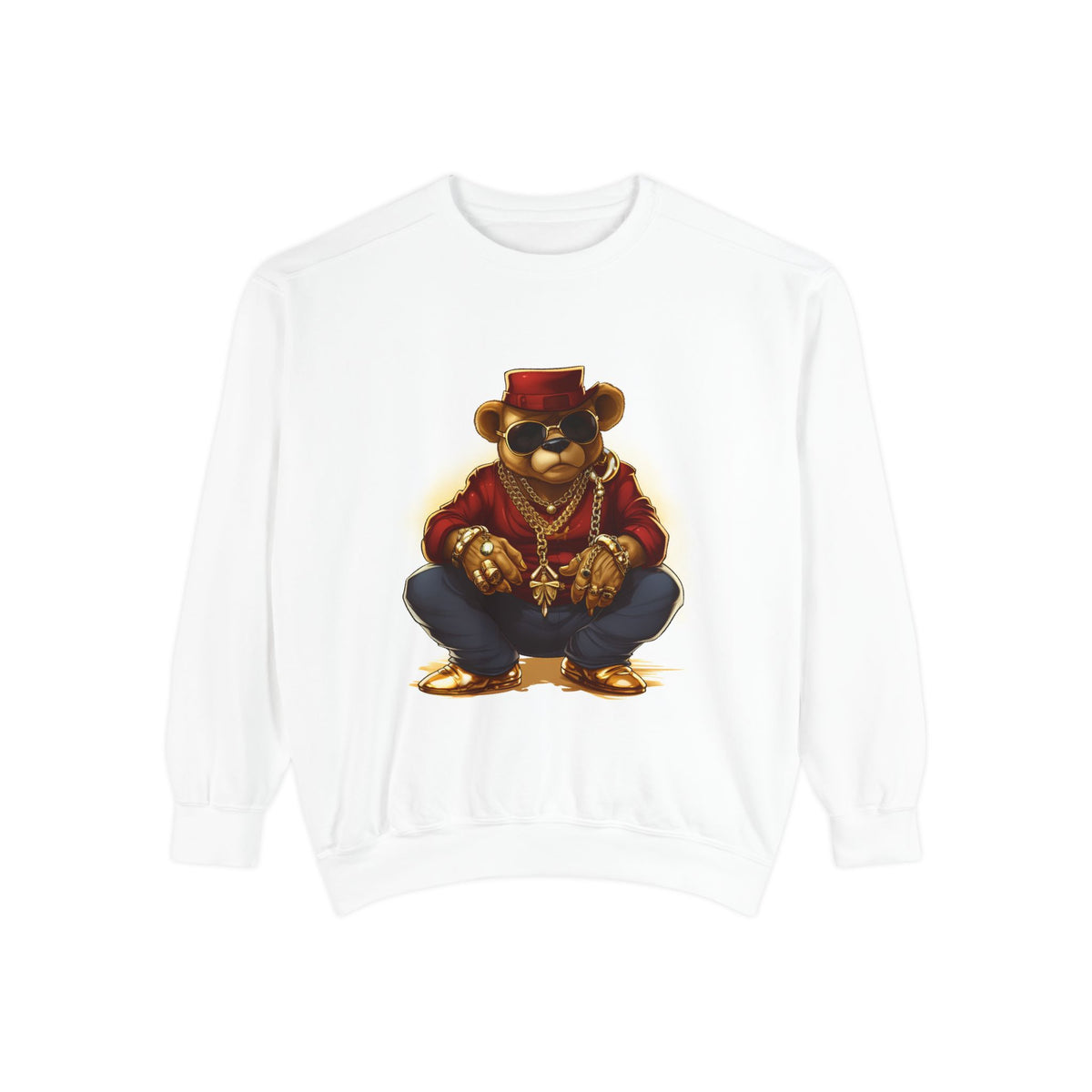 Bear Boss Sweatshirt — Retro Hip-Hop Teddy Graphic Crewneck