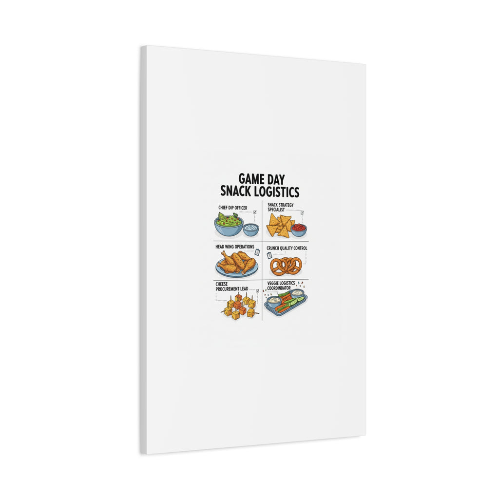 Game Day Snack Logistics Canvas, Dip Strategist Poster | Game Day Blueprint