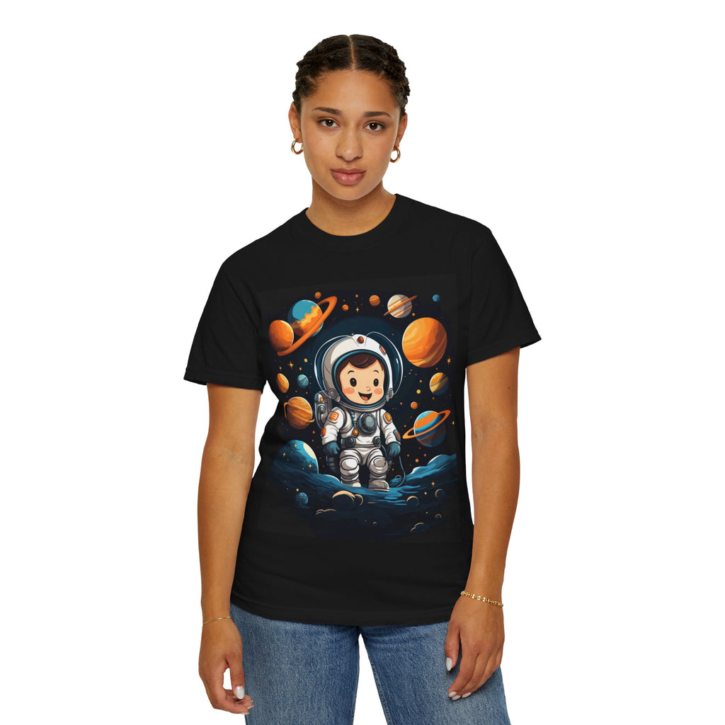 Cute Astronaut Space T-Shirt — Cartoon Planets Graphic Tee