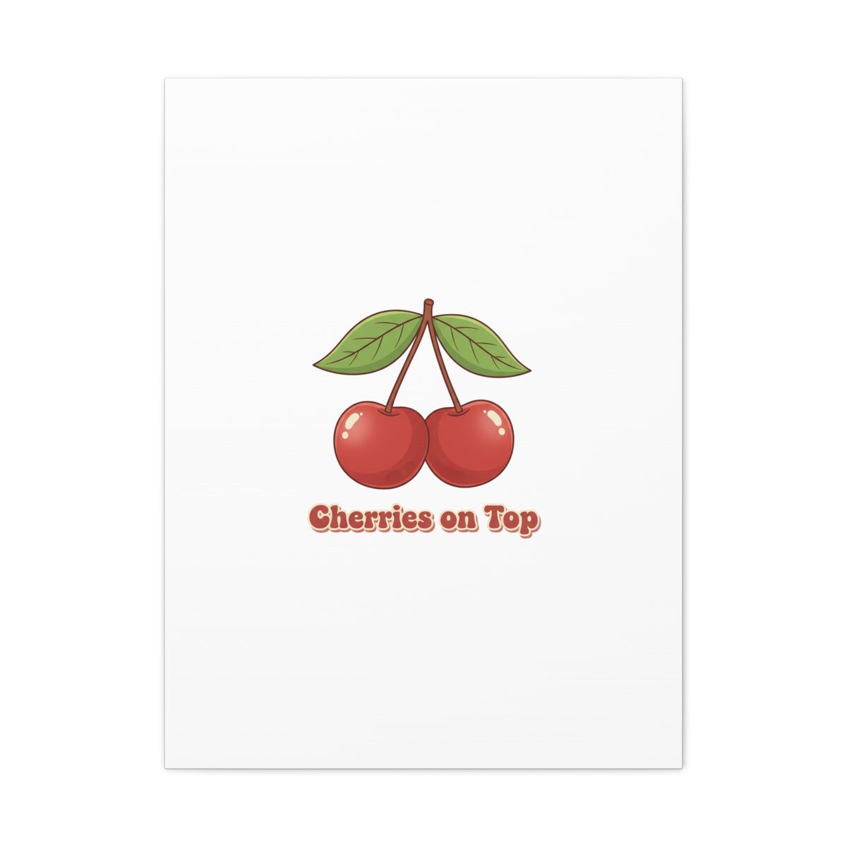 Cherry Illustration Canvas, vintage cherry fruit motif | kawaii retro wall art
