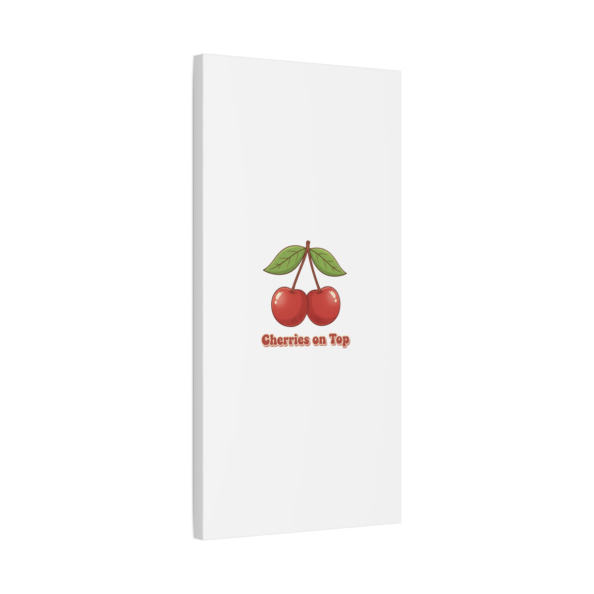 Cherry Illustration Canvas, vintage cherry fruit motif | kawaii retro wall art