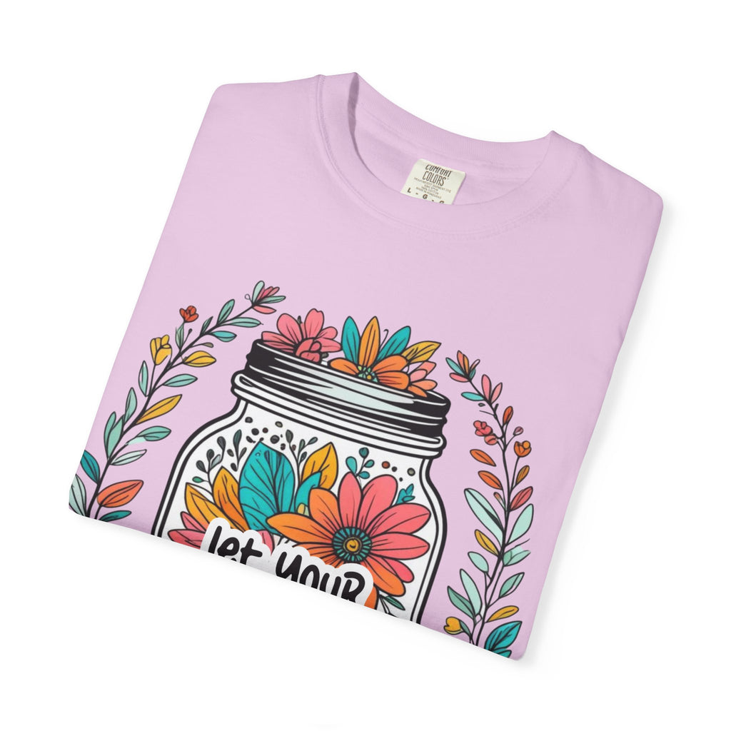 Let Your Light Bloom T-Shirt — Floral Mason Jar Inspirational Tee