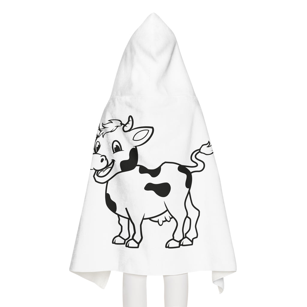 Cow Print Kids Hooded Towel — Cute Cartoon Calf Beach & Bath Wrap