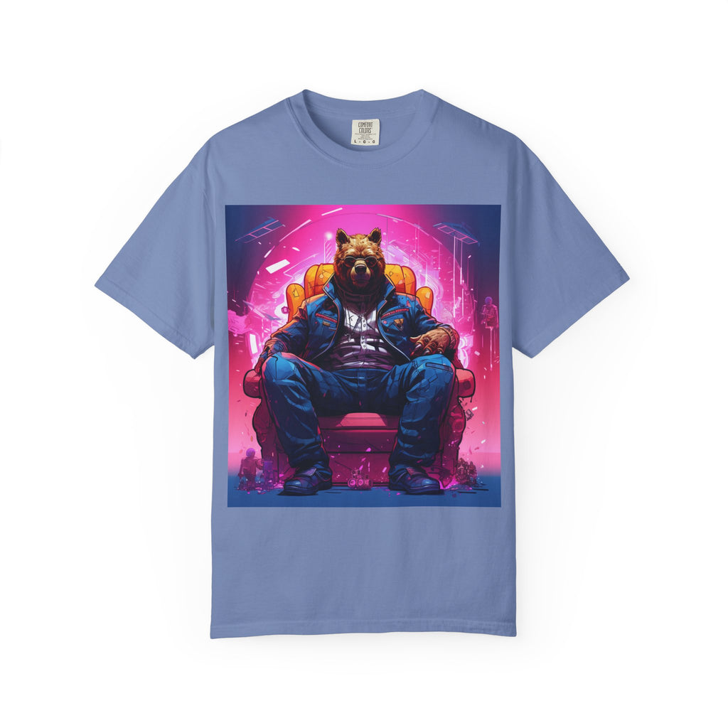 Bear Boss Graphic T-Shirt — Neon Cyberpunk Streetwear