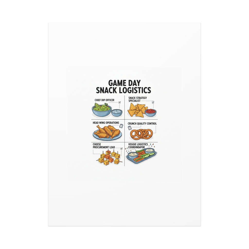 Game Day Snack Logistics Canvas, Dip Strategist Poster | Game Day Blueprint