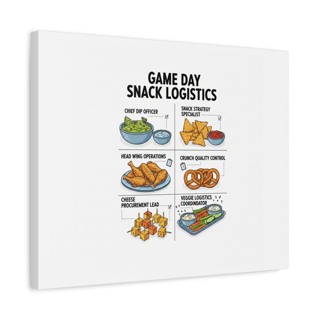 Game Day Snack Logistics Canvas, Dip Strategist Poster | Game Day Blueprint
