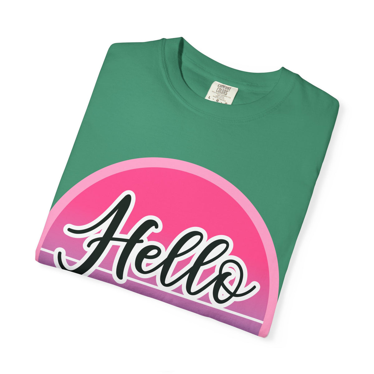 Hello Summer T-Shirt — Pink Retro Sunset Floral Tee