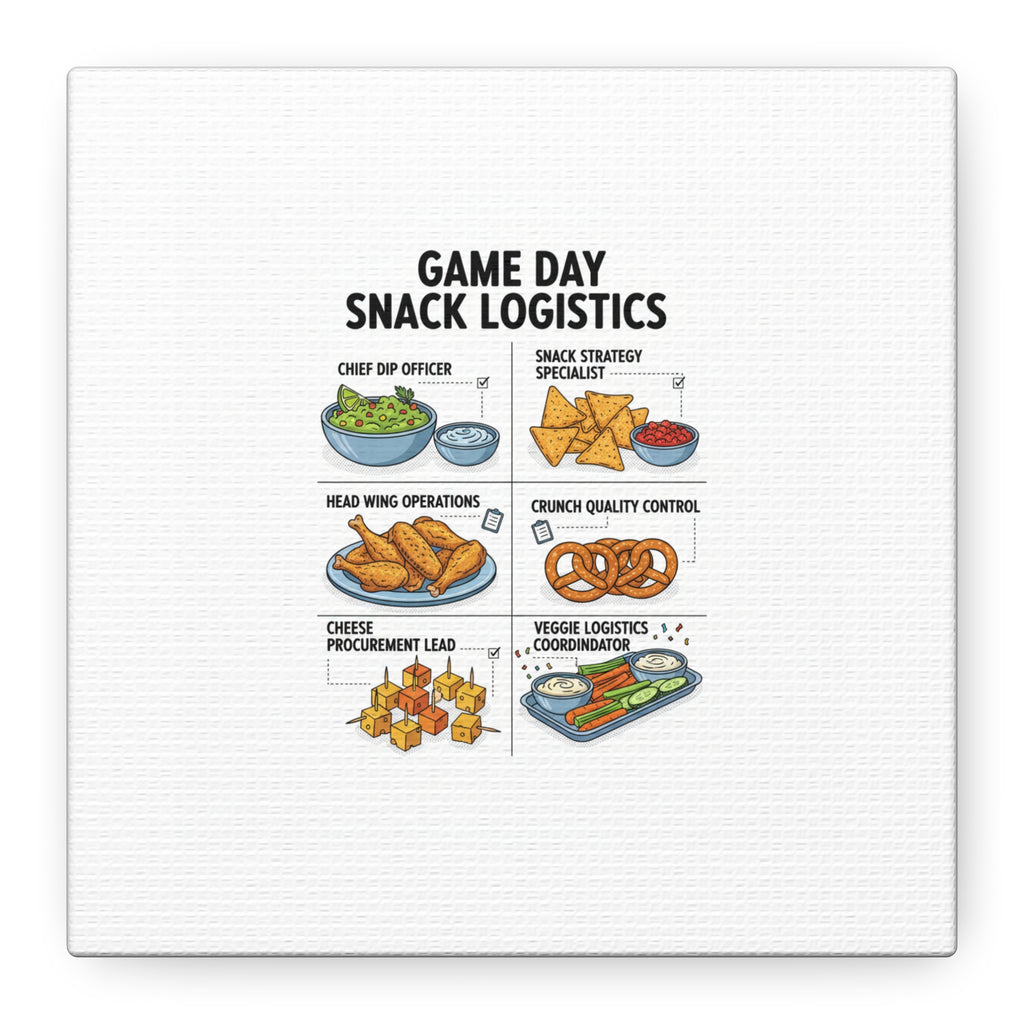 Game Day Snack Logistics Canvas, Dip Strategist Poster | Game Day Blueprint
