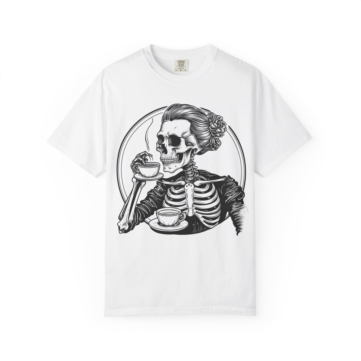 Skull Tea T-Shirt — Vintage Skeleton Sipping Tea Graphic Tee