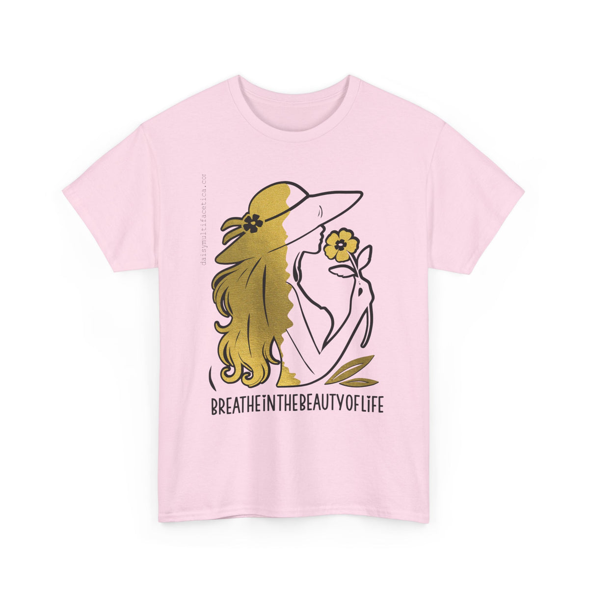 Women’s Floral Mindfulness Tee — “Breathe in the Beauty of Life” Graphic Shirt