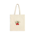 Retro Cherry Graphic Tote, fruit print, kawaii vintage-style