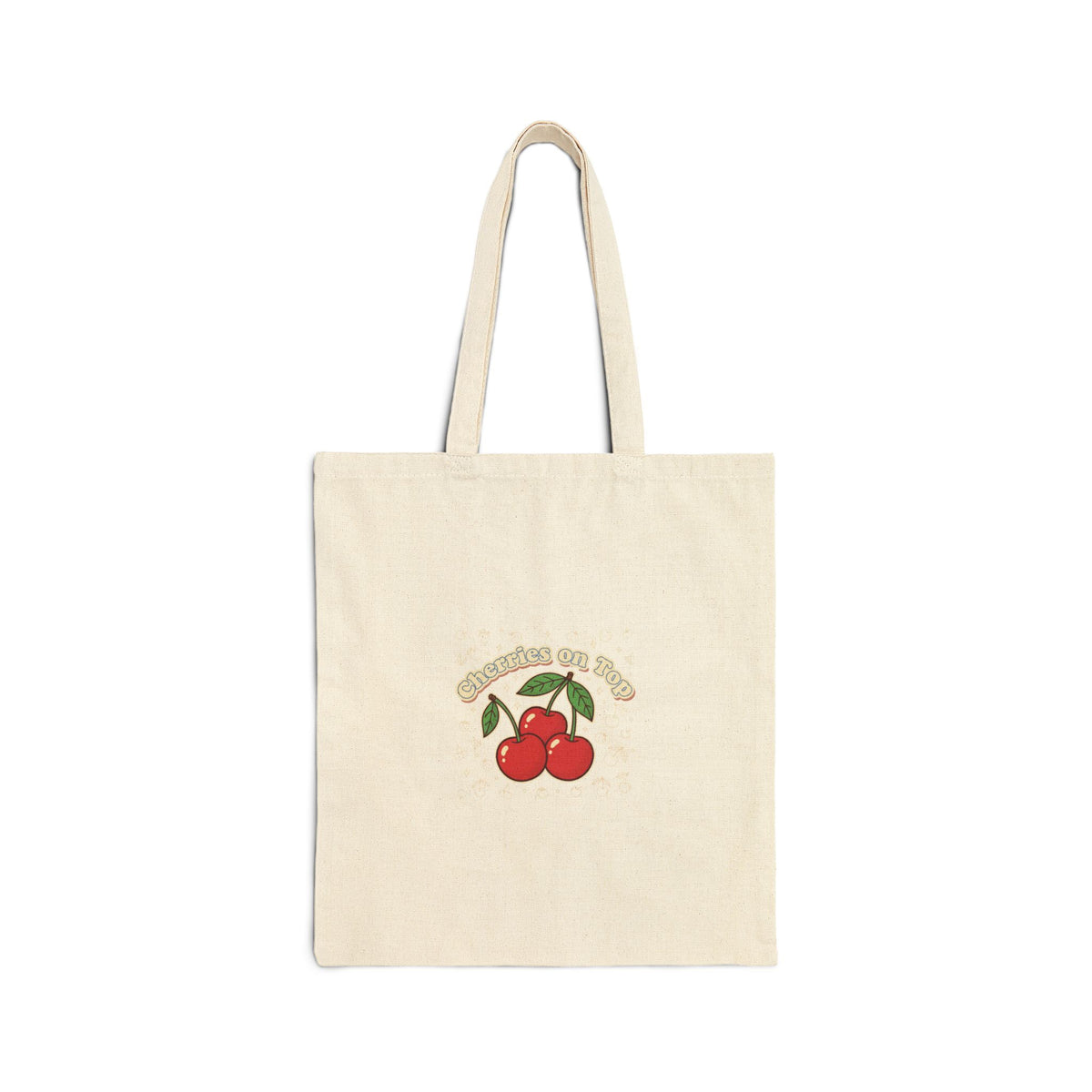 Retro Cherry Graphic Tote, fruit print, kawaii vintage-style