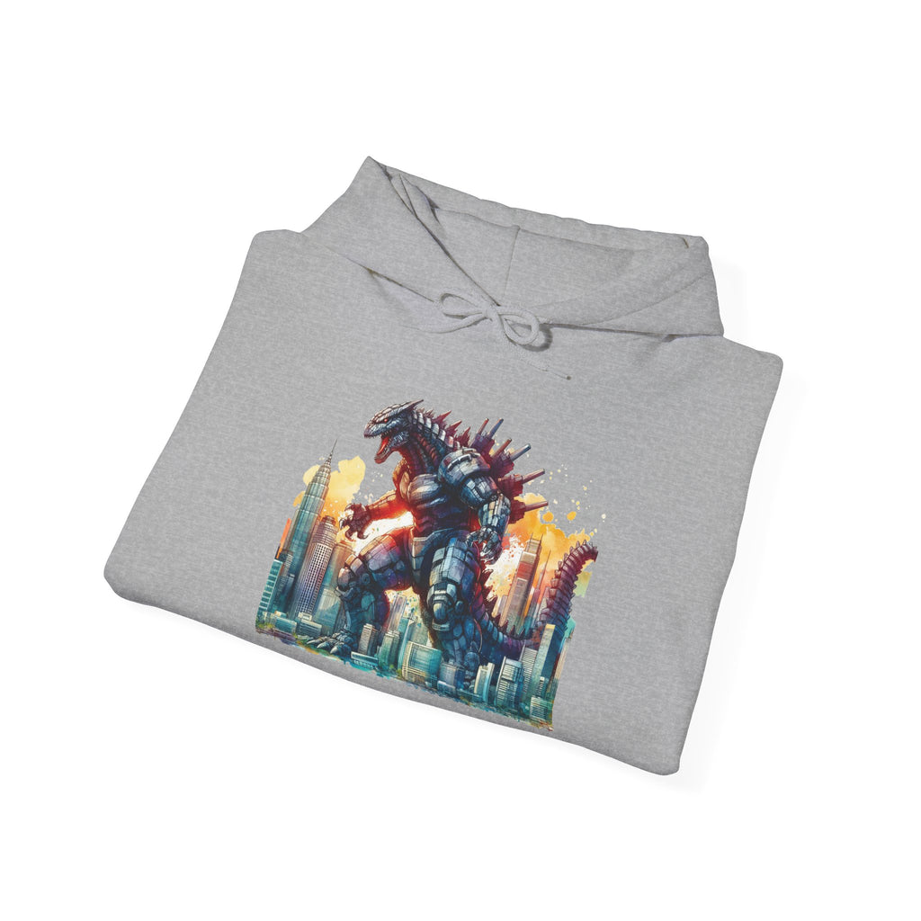 Godzilla Cityscape Hoodie – Retro Monster Graphic Pullover