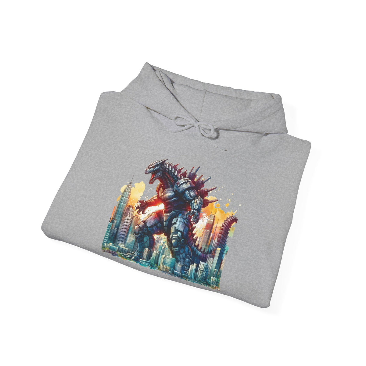 Godzilla Cityscape Hoodie – Retro Monster Graphic Pullover