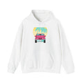 Retro Pink Jeep Hoodie – Tropical Sunset Palm Beach Vibe