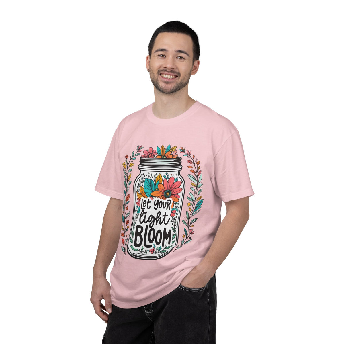 Let Your Light Bloom T-Shirt — Floral Mason Jar Inspirational Tee