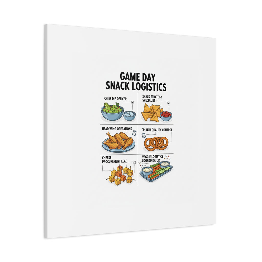 Game Day Snack Logistics Canvas, Dip Strategist Poster | Game Day Blueprint