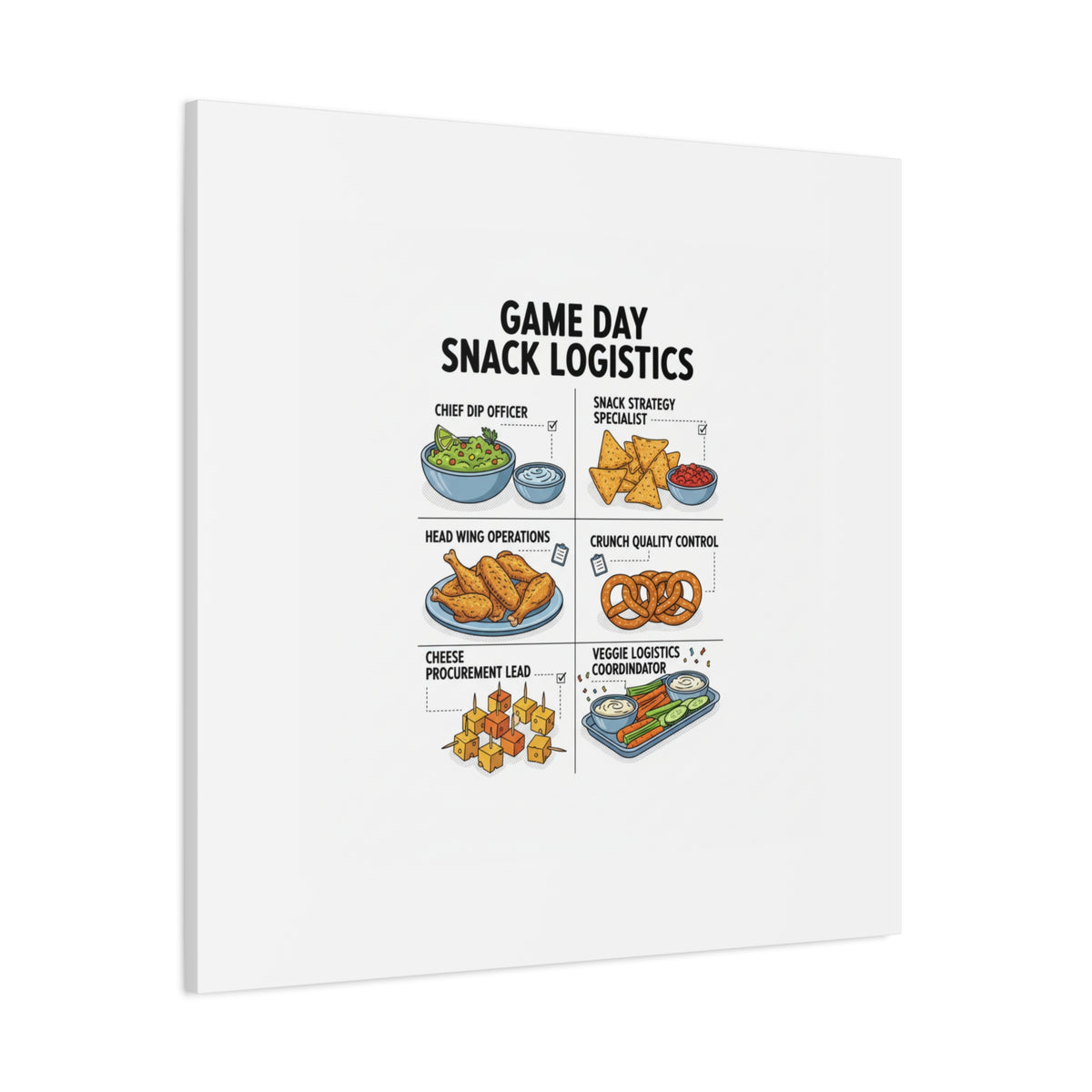 Game Day Snack Logistics Canvas, Dip Strategist Poster | Game Day Blueprint