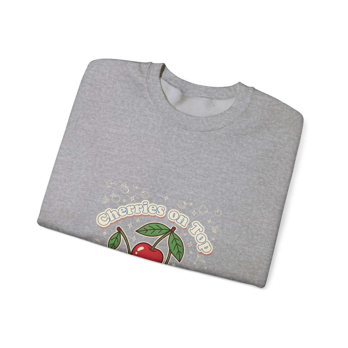 Cherries on Top Crewneck Sweatshirt | vintage cherry design, kawaii fruit graphic