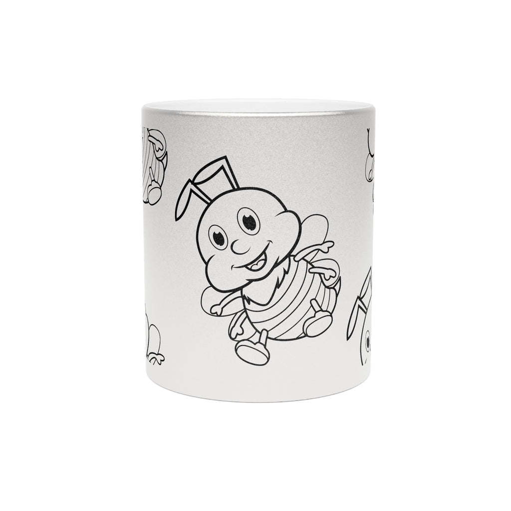 Metallic Mug — Cute Bunny Pattern Silver/Gold Coffee Cup