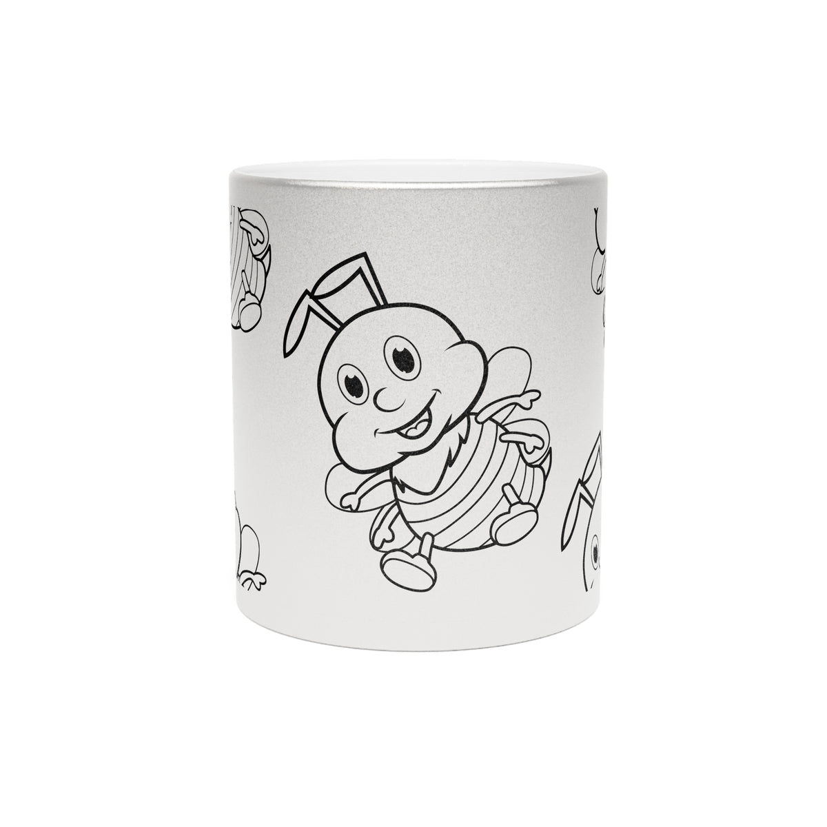 Metallic Mug — Cute Bunny Pattern Silver/Gold Coffee Cup