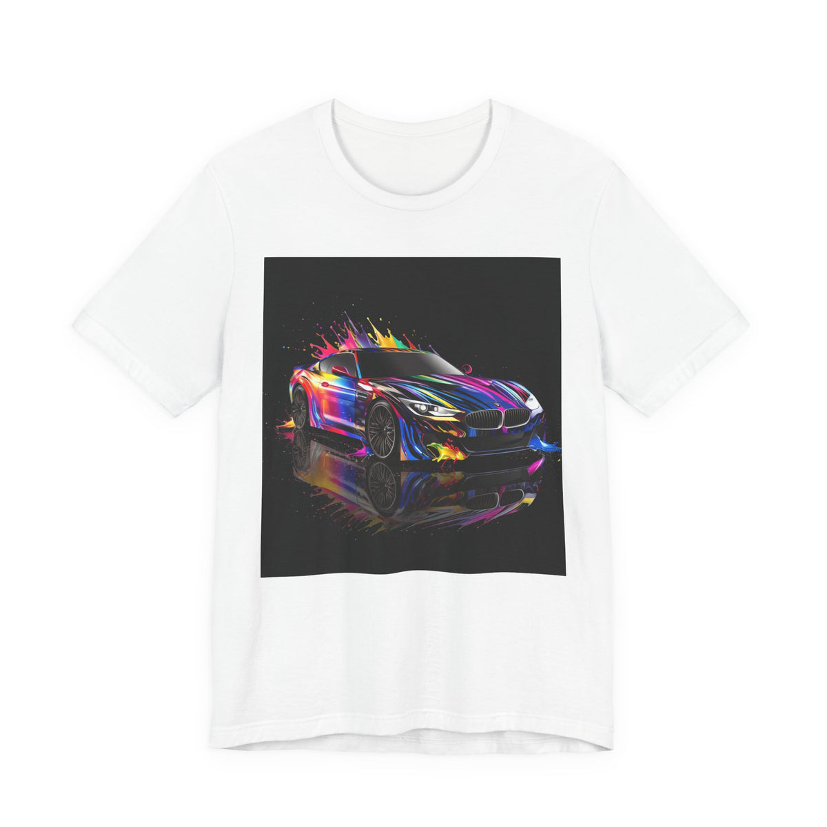Neon Sports Car T‑Shirt — Colorful Racing Muscle Car Graphic Tee