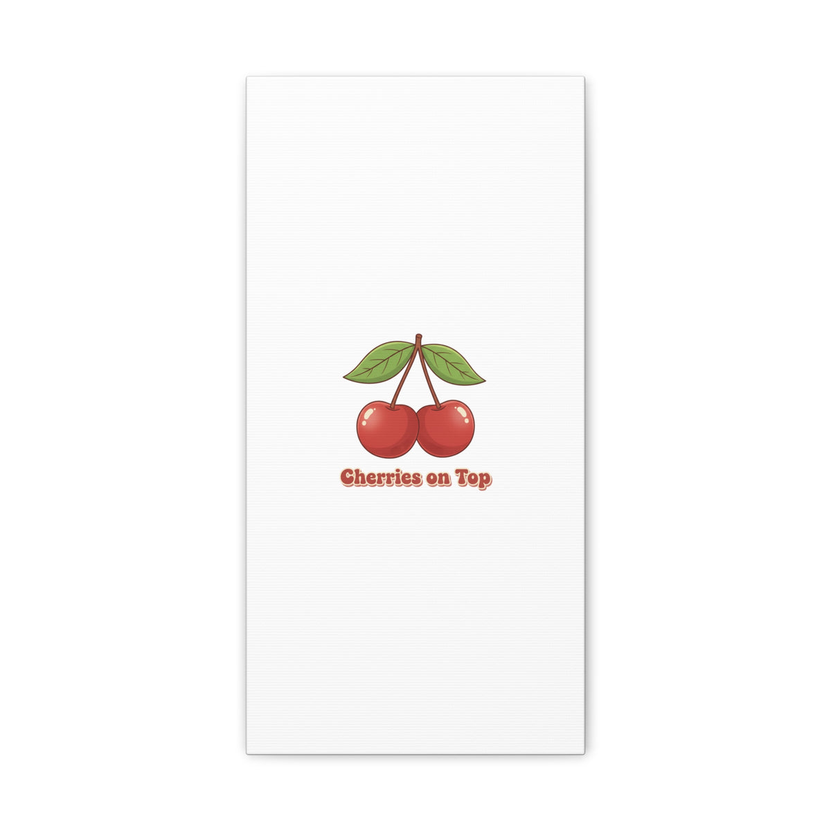 Cherry Illustration Canvas, vintage cherry fruit motif | kawaii retro wall art